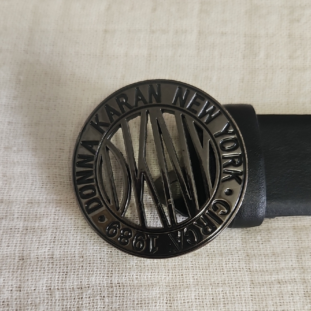 DKNY Black Belt with Metallic Buckle